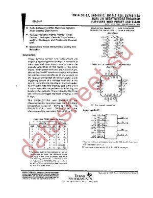 SN74LS112ANE4 datasheet  